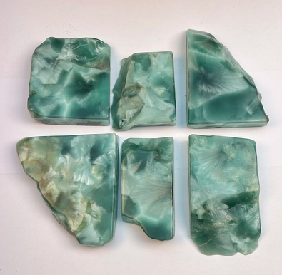 Faux Larimar vert "Jade Snowflake"