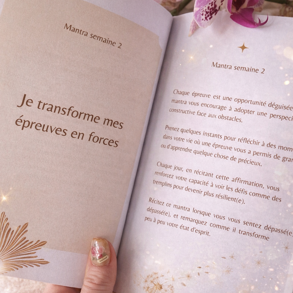 livre de mantra et affirmation positive, conseils et guide, par Virginie Médard
