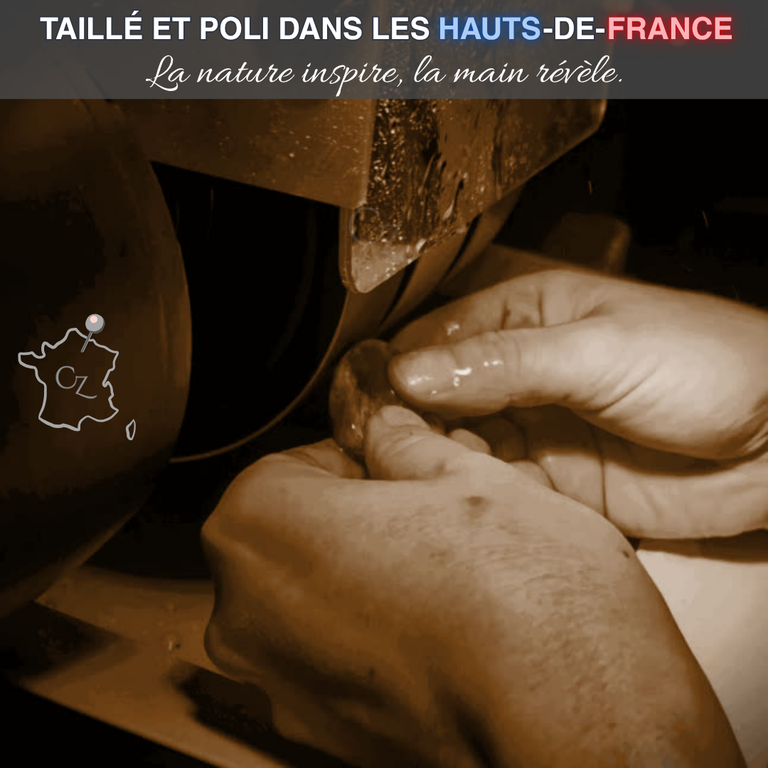 Tailler et polir les pierres naturelles. Notre atelier lapidaire dans l'Aisne 02400