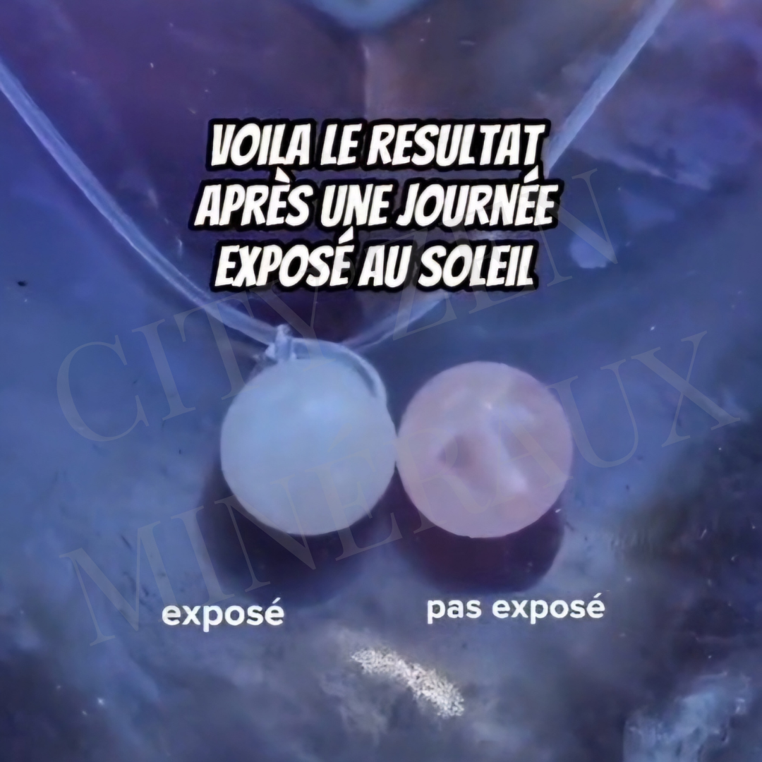 teste du quartz rose qui est devenu blanc au soleil